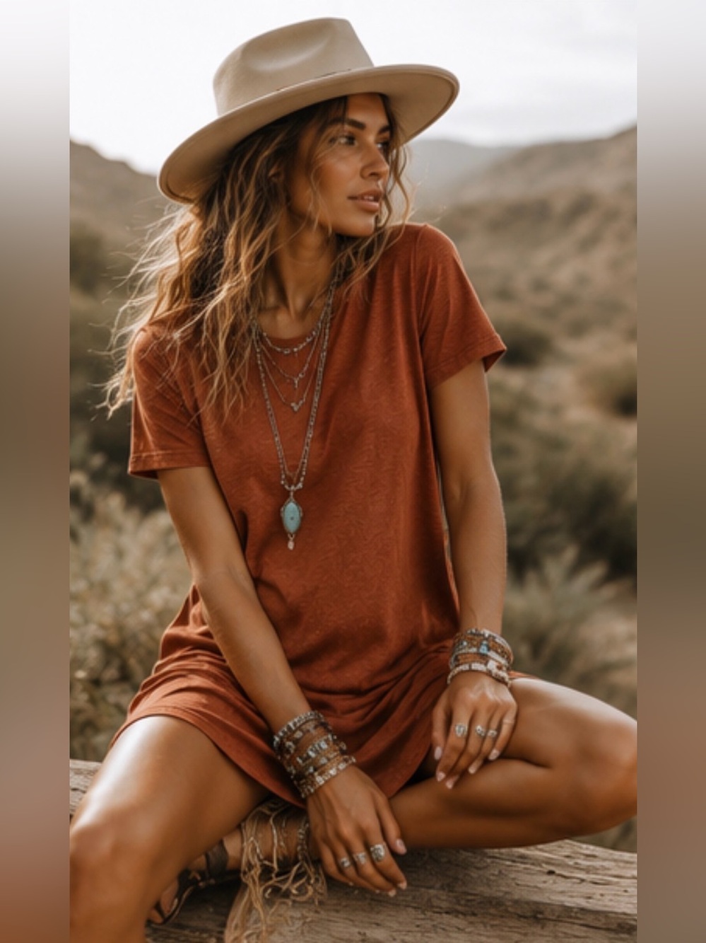 Rust Soft Knit T-Shirt Dress | NWOT
